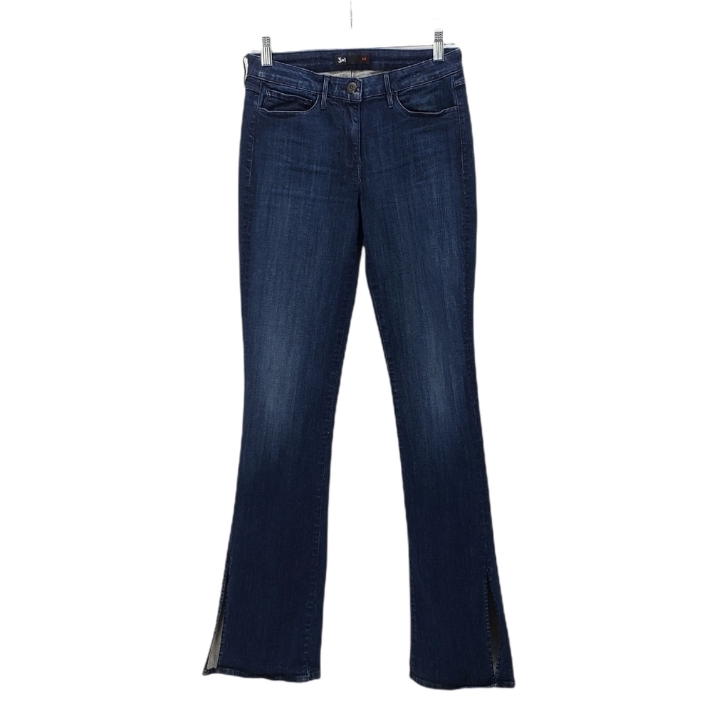 3x1 NYC Split Flare Leg Dark Wash Jeans 27 long tall